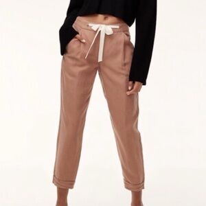 Wilfred Allant Crop Pants Nutmeg Tan Brown Adjustable Bow Straight Leg Size 4